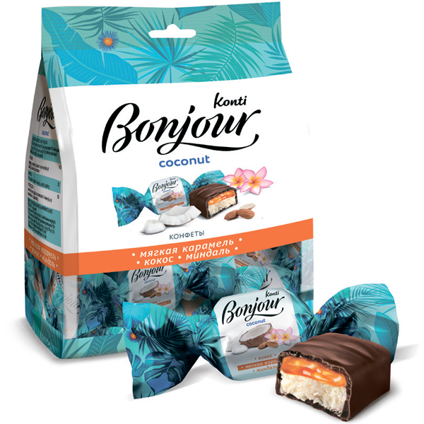 Конфеты bonjour coconut. Конфеты Bonjour Coconut 200г. Nano bons конфеты. Bonjour конфета грамм Konti.